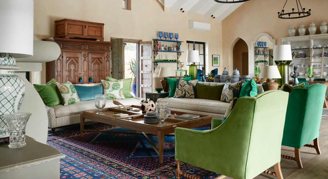 The vast main living area at the Farmhouse includes a lounge, bar and dining table